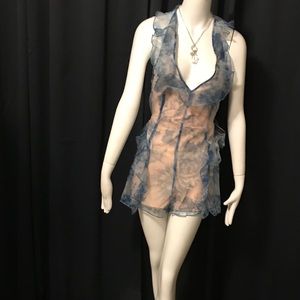 ORGANZA STYLE RUFFLE ROMPER IN BLUE!!!